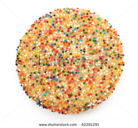 Sugar Cookie With Sprinkles Isolated On White Stock Photo 62281291