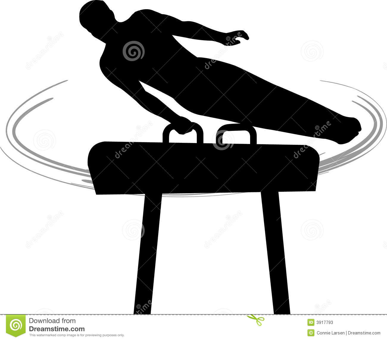 Silhouette Illustration Of A Male Gymnast Performing A Routine On The