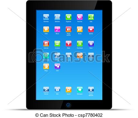 Vector Illustration Of Touch Pad Tablet Pc Vector Concept   Desktop Of