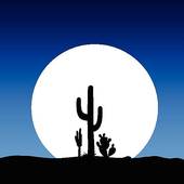 Cactus Silhouette Clip Art Cactus On The Moon   Clipart