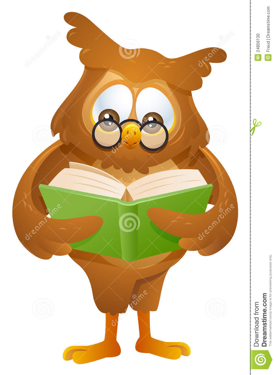Owl Reading Books Clip Art Owl Reading Book Royalty Free