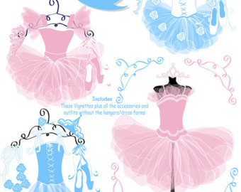 Ballet Ballerina Tutu Clip Art Set Ballerina Clipart Graphic Design