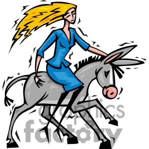 Democratic Women Riding A Donkey Clipart Image Picture Art   385715
