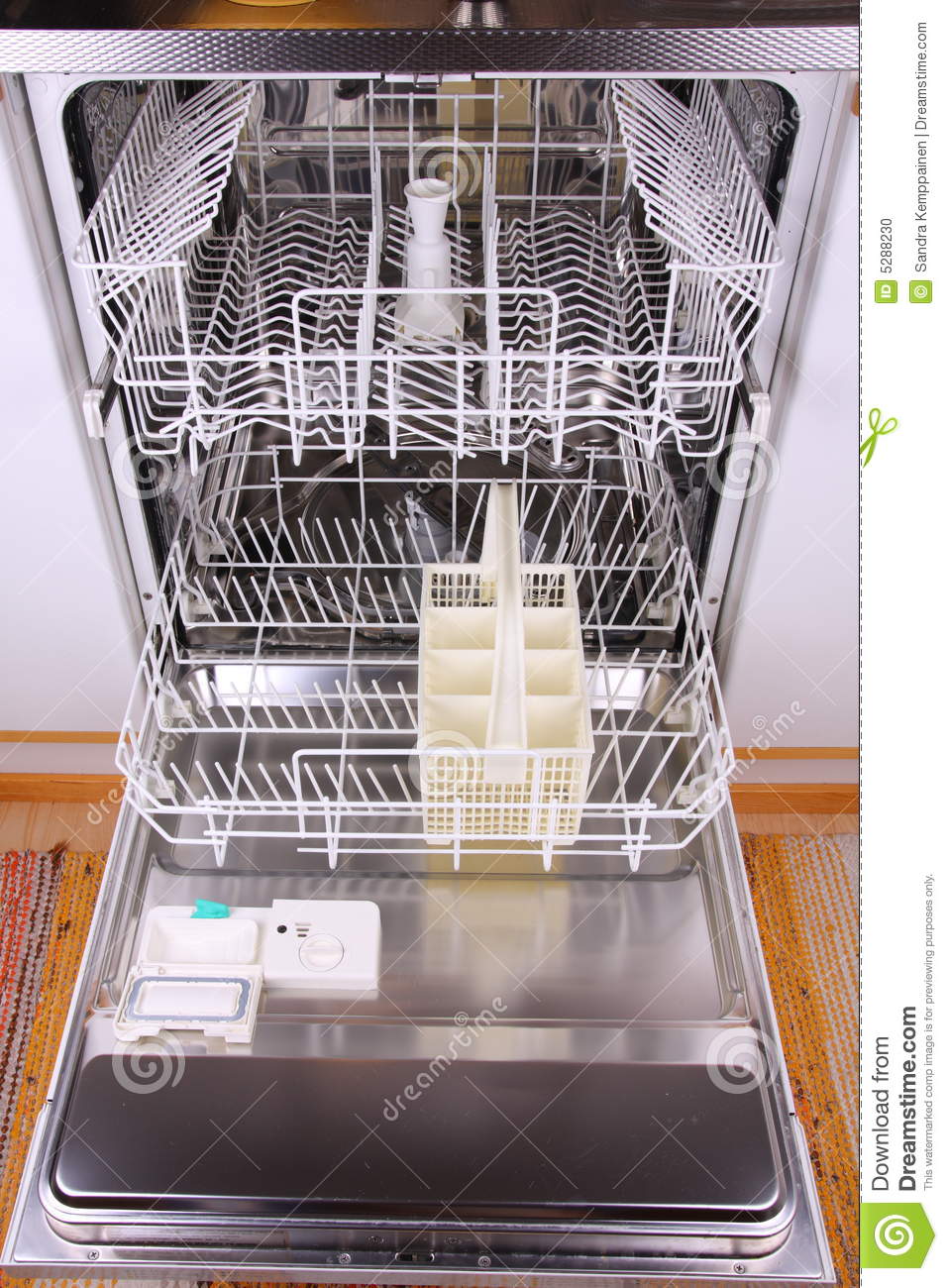 Empty Dishwasher Stock Photo   Image  5288230