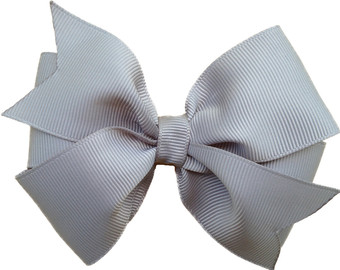 Inch Gray Hair Bow   Gray Bow Gr Ey Bow Silver Bow