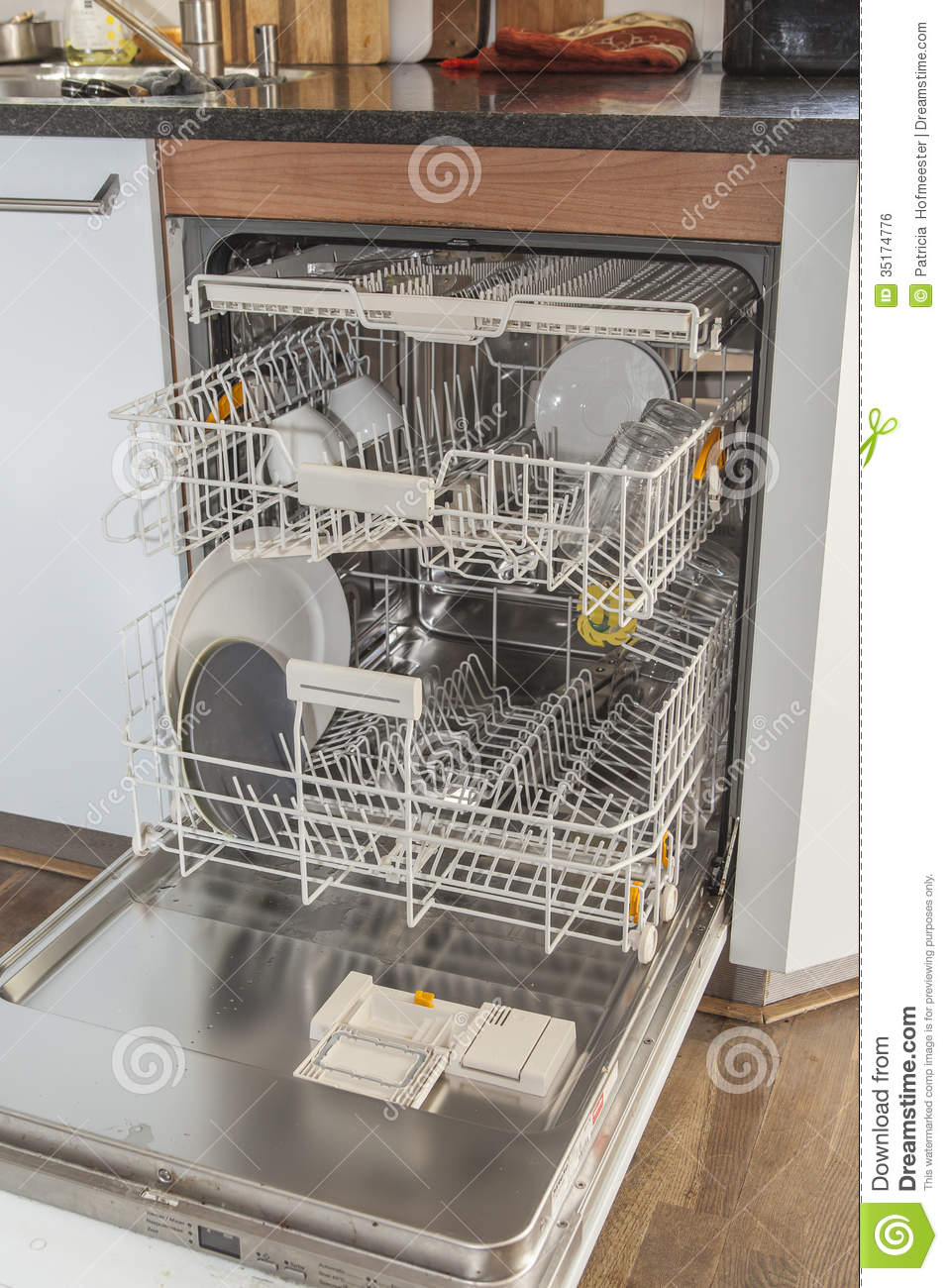 Open Dishwasher In Kitchen Royalty Free Stock Image   Image  35174776