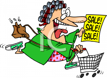 0702 3102 Excited Woman Rushing To A Sale Clip Art Clipart Image Jpg