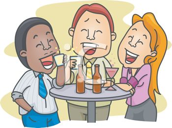 3814 Cartoon Of A Group Of Friends Having Drinks Clipart Image Jpg