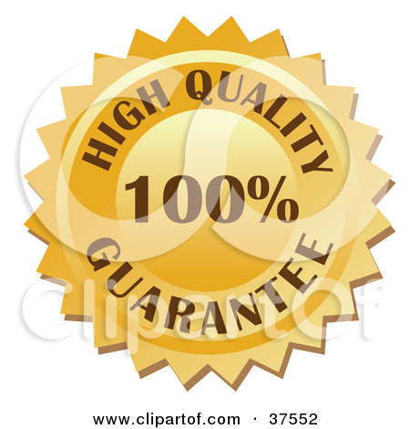 Clipart Illustration Of A Golden 100 Percent High Quality Guarantee