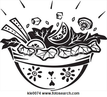Drawings Of A Bowl Of Salad Kle0074   Search Clip Art Illustrations