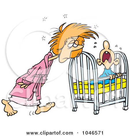 Of A Cartoon Tired Mother Tending To Her Baby By Ron Leishman  1046571