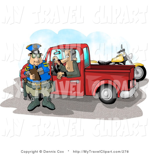 Royalty Free Clipart Of A Pulled Over Man In A