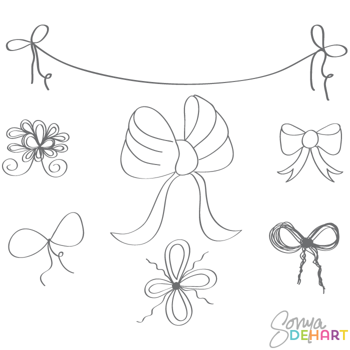 Red String Bow Clipart Clip Art Doodle Bows