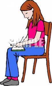 Sit Clipart Girl Sitting In Chair Writing In Book Royalty Free Clipart
