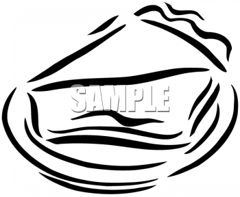 Clipart Of Pie Slice On A Plate   Black And White   Foodclipart Com