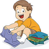 Kids Folded Laundry Clipart Kid Boy Folding Shirts