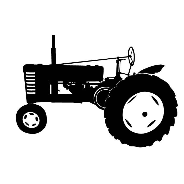 Tractor Silhouette Antique Tractor Wall Decal