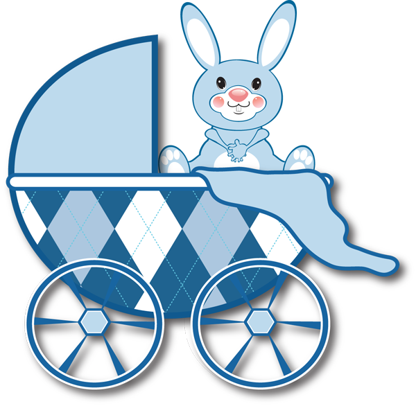 Free Clip Art For Birth Announcements   Blue Baby Carriage