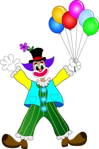 Clown Clipart Image   Circus Clown Holding A Balloon Bouquet