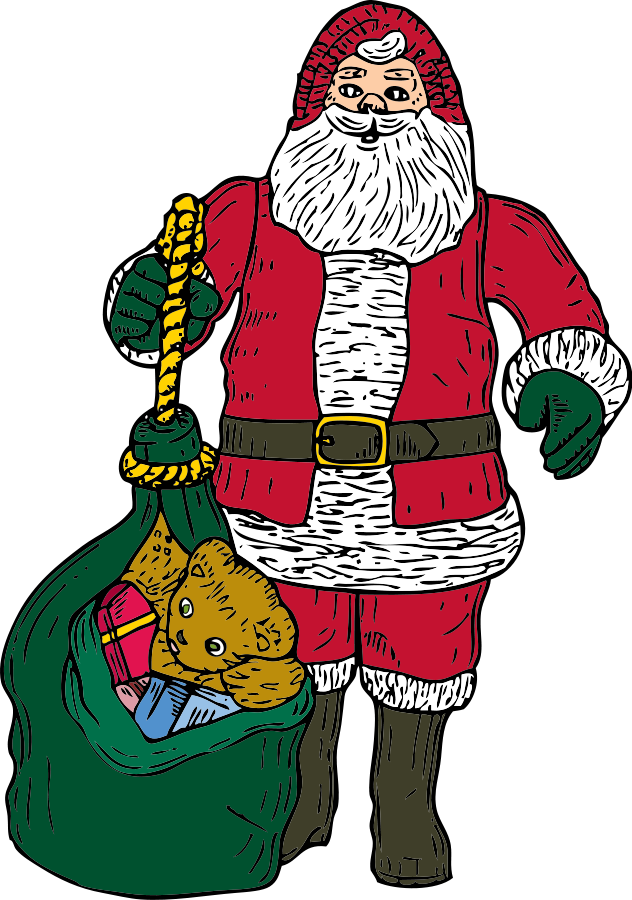 Santa And Bag Clipart Large Size