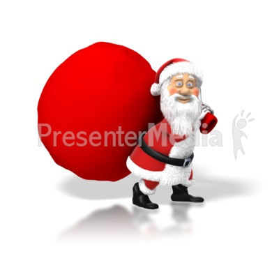 Santa Big Bag   Holiday Seasonal Events   Great Clipart For