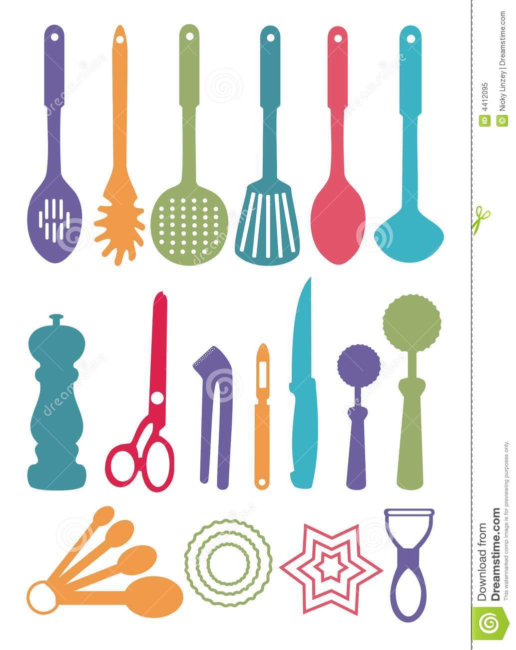 Clipart Kitchen Utensils And Objects Stock Illustration