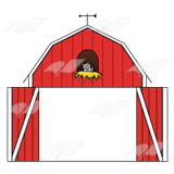 Beka Book    Clip Art    Red Barn With Open Doors And A Cat