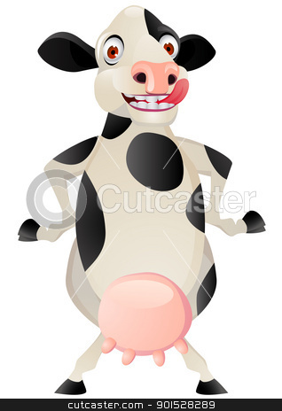 Funny Cow Cartoon Stock Vector Clipart Vector Illustration Of Funny