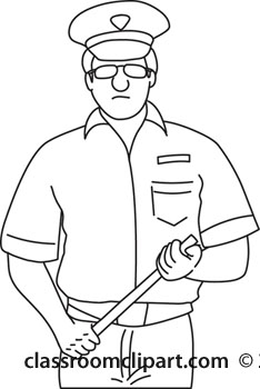 People   Police Officer Outline 1211   Classroom Clipart
