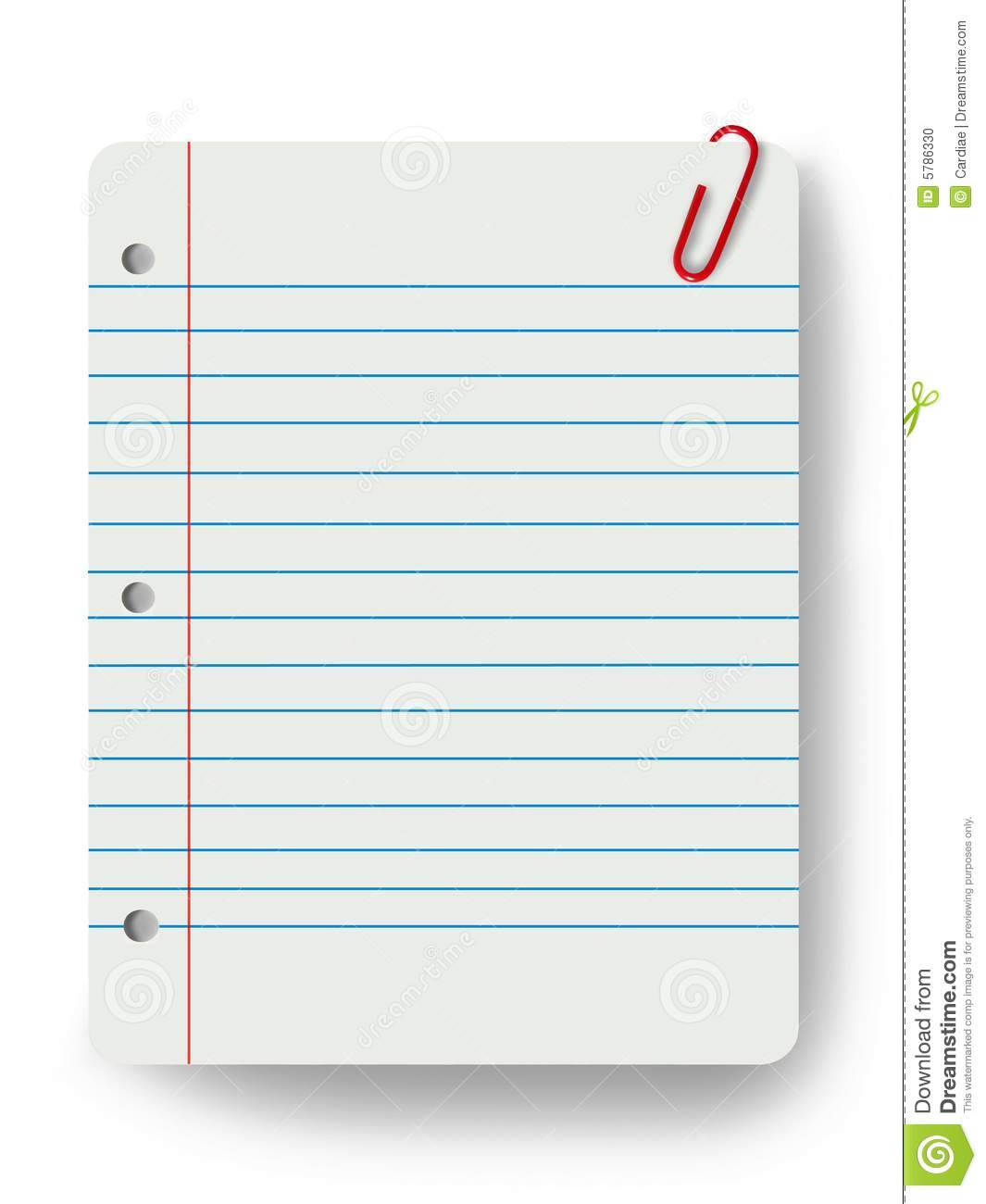 Stock Photo  Blank Notepad And A Paper Clip
