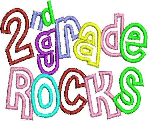 1st Grade Rocks Embroidery Design Clipart
