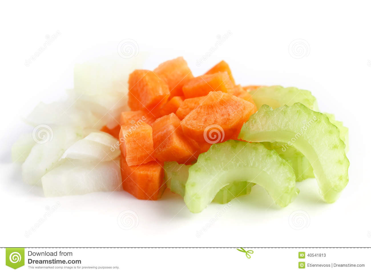 Classic Mix Of Carrots Celery And Onion All Chopped Up And Ready To