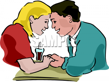 Clip Art Of A Man And Woman On A Romantic Date   Valentine Clipart Com