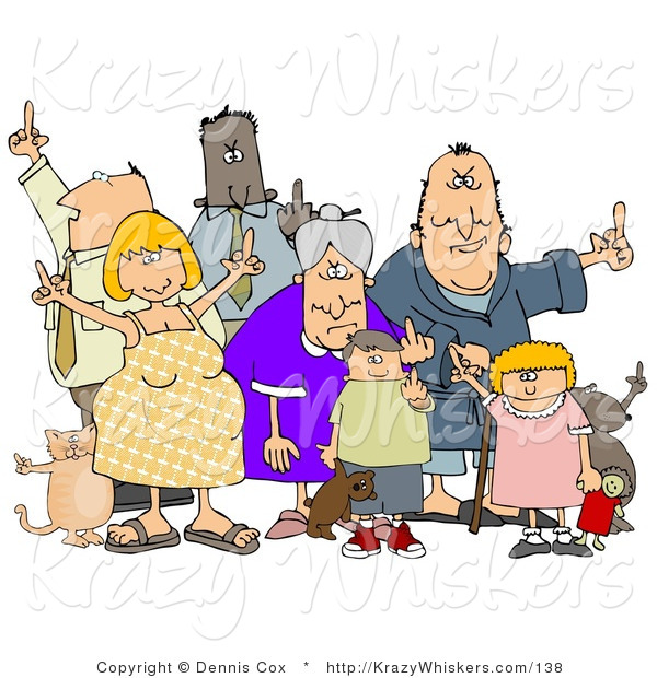 Critter Clipart Of A Mob Of Angry People Of All Ages And Mixed