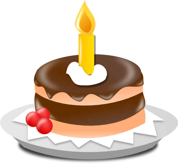 Birthday Cake And Candle Clip Art At Clker Com   Vector Clip Art