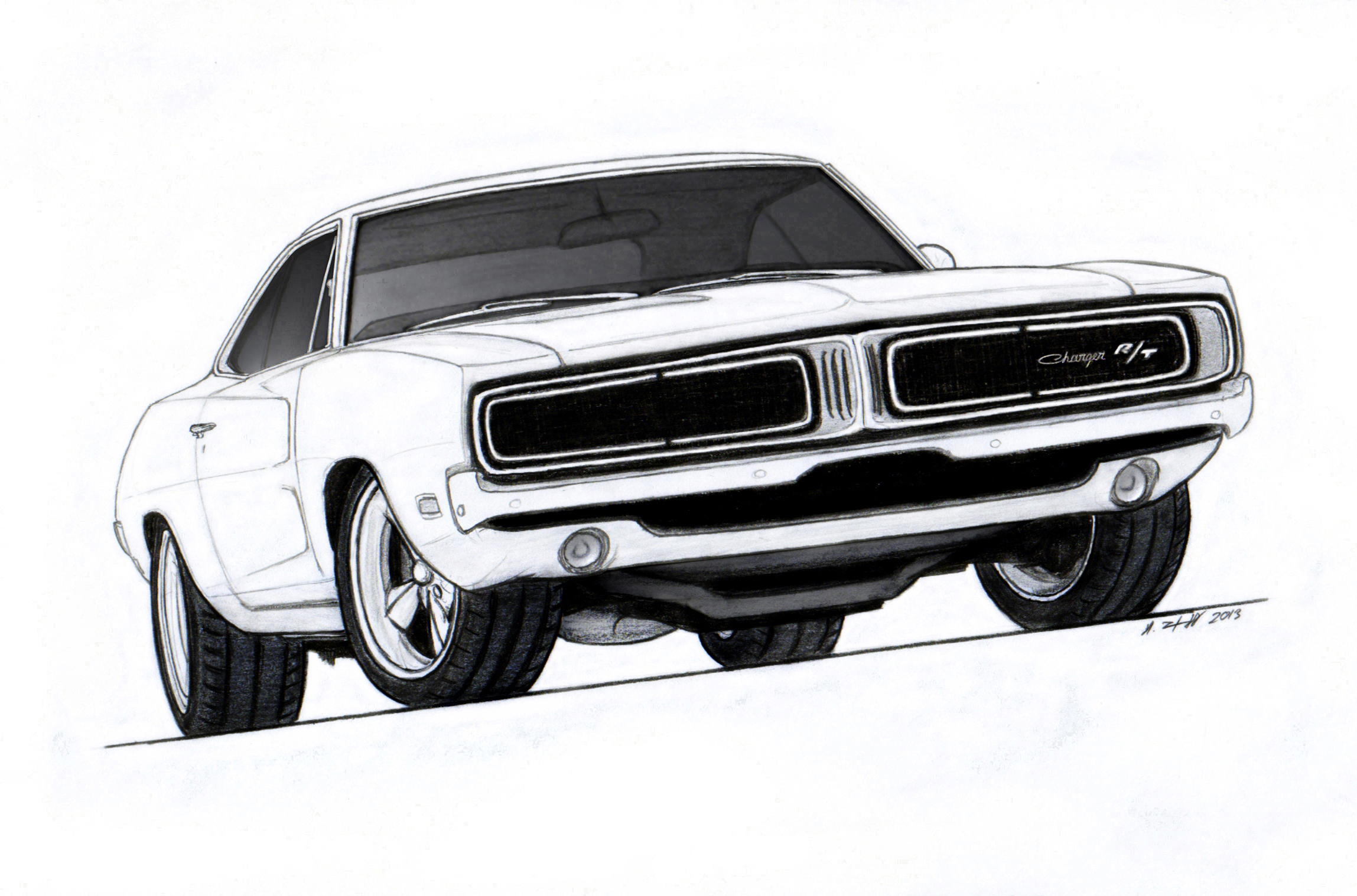 1968 1969 1970 Dodge Charger Clip Art