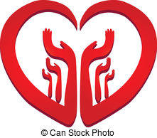 Hands In A Heart Logo Vector Clip Art