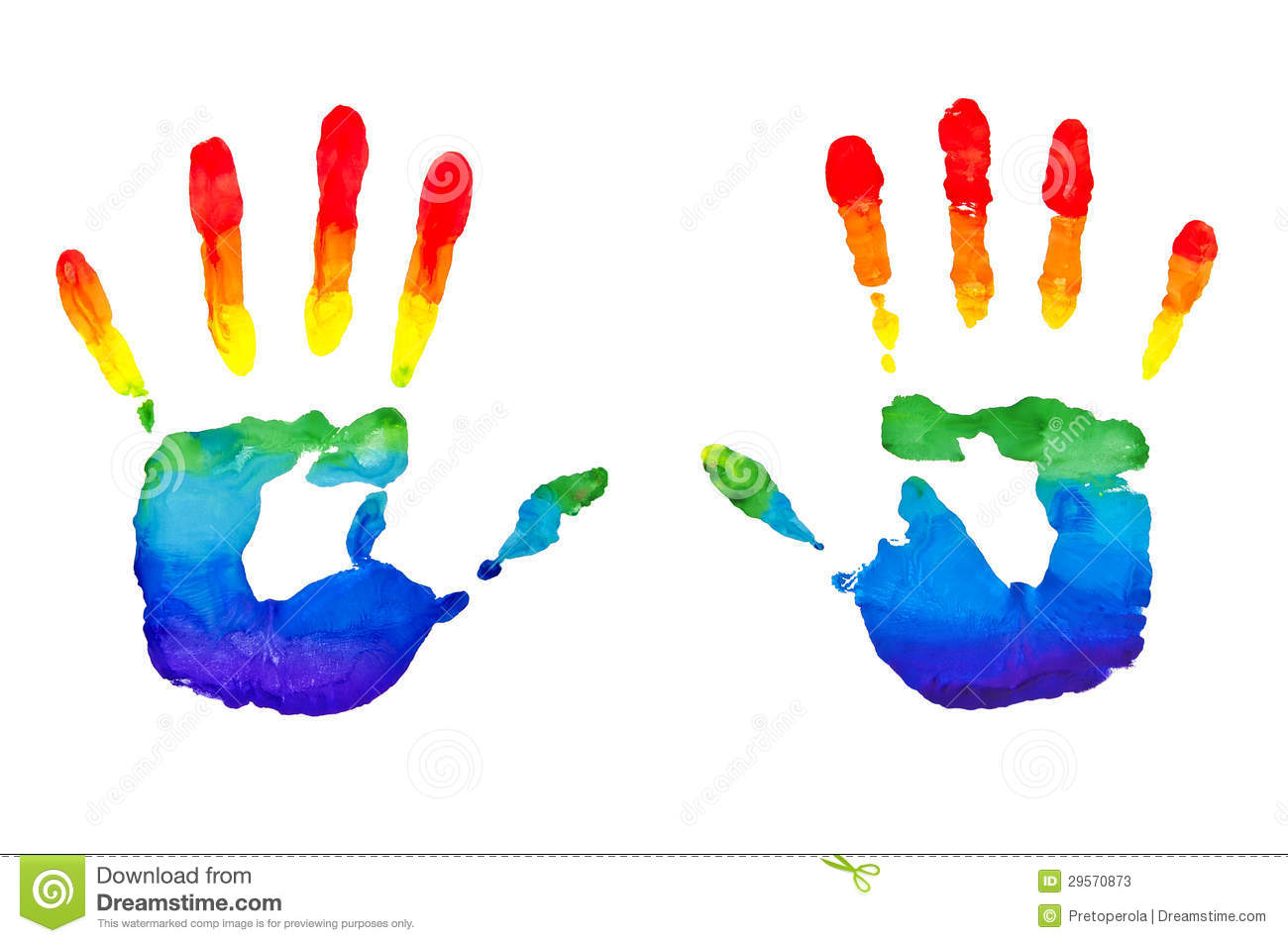 Rainbow Painted Hands Stock Photos   Image  29570873