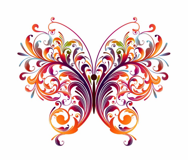 Abstract Floral Butterfly Vector Graphic   Free Vector Graphics   All