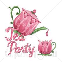 Free Rf Clipart Illustration Of A Tulip Tea Pot Pouring With Tea