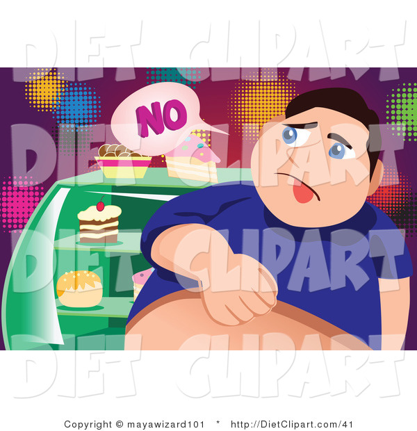 Diet Clip Art Of A Fat Man Saying No To Sweets By Mayawizard101    41