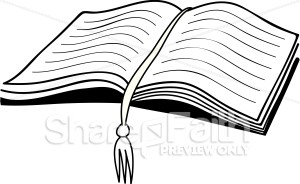 Open Bible With Bookmark   Bible Clipart