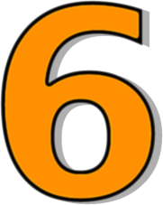 Number 6 Orange    Signs Symbol Alphabets Numbers Outlined Numbers