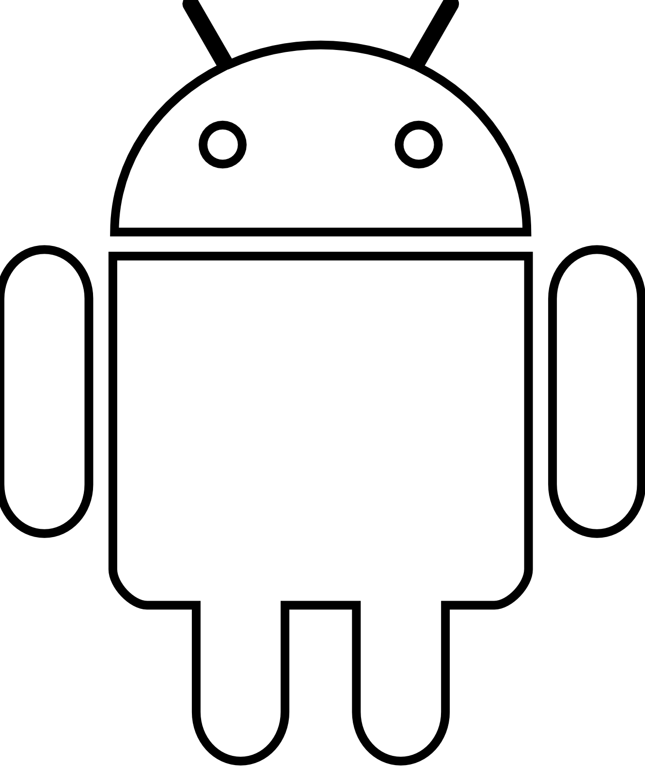 Android Robot Black White Line Art Scalable Vector Graphics Svg