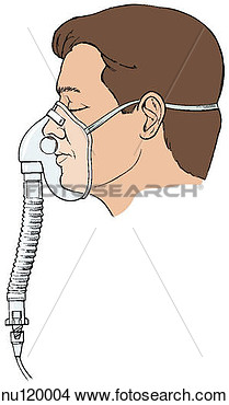 Showing A Patient Wearing Mask With Heated Nebulizer Clipart