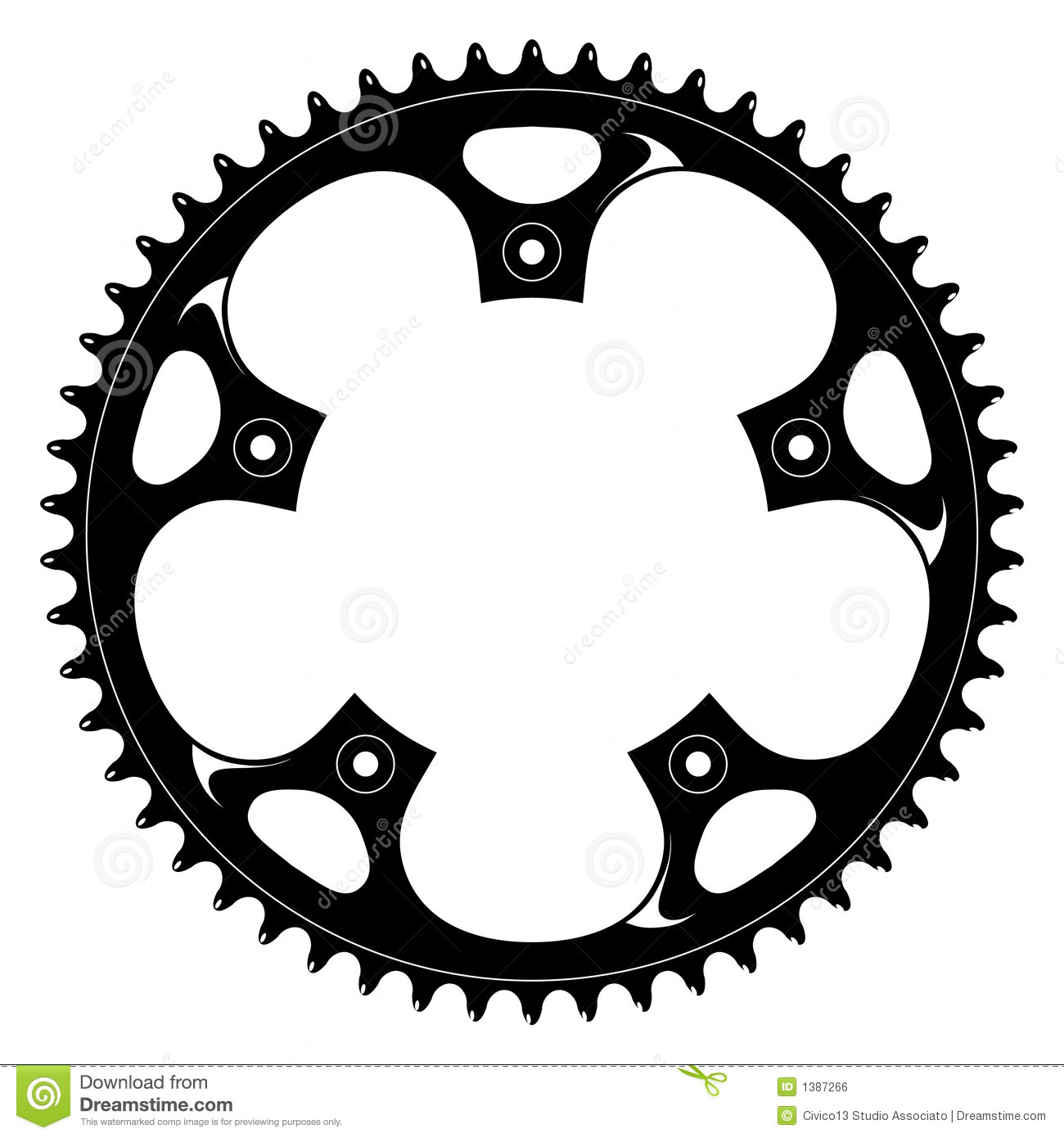 Bicycle Black Crank   Vector Drawing Royalty Free Stock Image