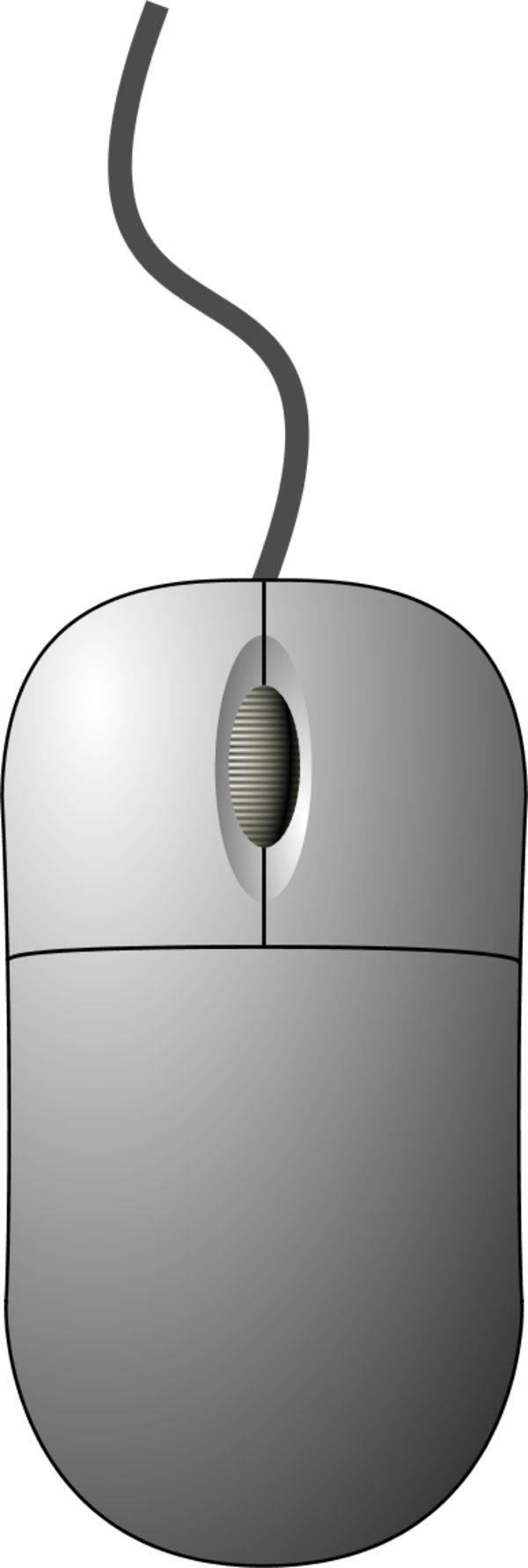 Computer Mouse Top Down View   Vector Clip Art