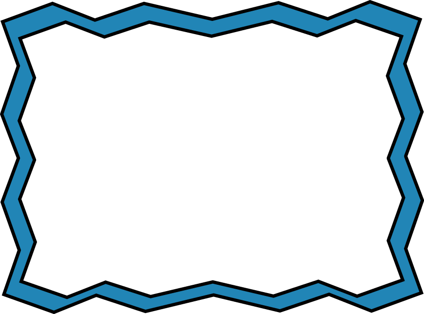 Zig Zag Frame   Fun Clip Art Frame With Blue Zig Zag Edges And A White