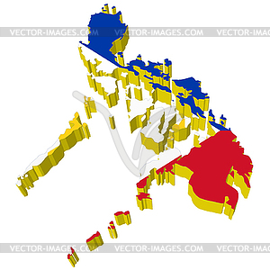 3d Map Of Philippines   Vector Clipart