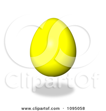 Clipart 3d Floating Yellow Easter Egg And Shadow   Royalty Free Cgi